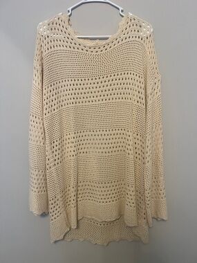 Open-Knit Cream Cover Up